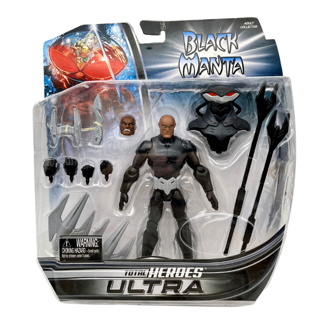 Figura Articulada Black Manta con accesorios  Total Heroes Ultra // Adult Collectors Mattel Confetty