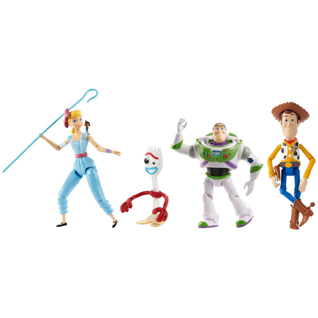 Set de Figuras Articuladas Toy Story - 5 Pack con accesorios  *Set Edición Especial con Producción Limitada  - Incluye: "Woody, Buzz Lightyear, Bo Peep, Forky y Giggle McDimples Confetty Mattel