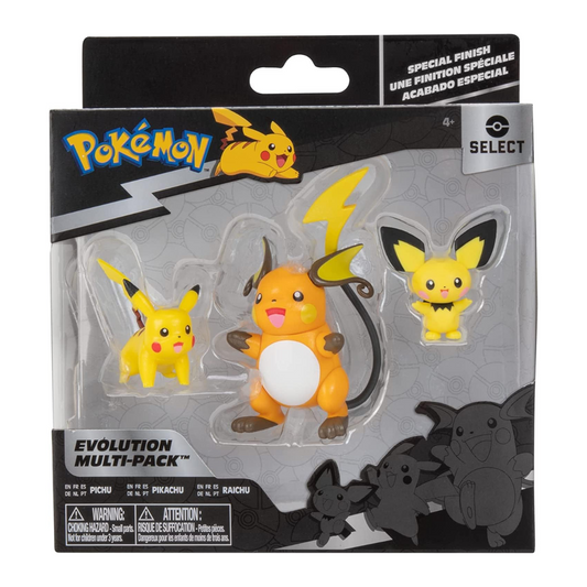 Set 3 Figuras Pikachu - Evolution Multi-Pack (Pokémon) Confetty Jazwares