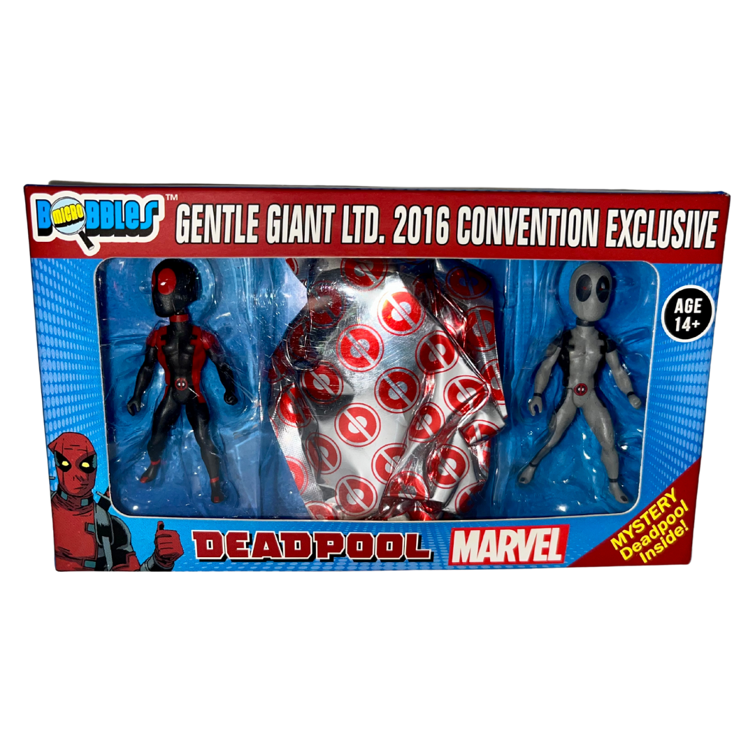 Set 3 Mini Figuras Deadpool Bubble Head  *EDICIÓN ESPECIAL "GENTLE GIANT LTD. CONVENTION" Marvel Confetty