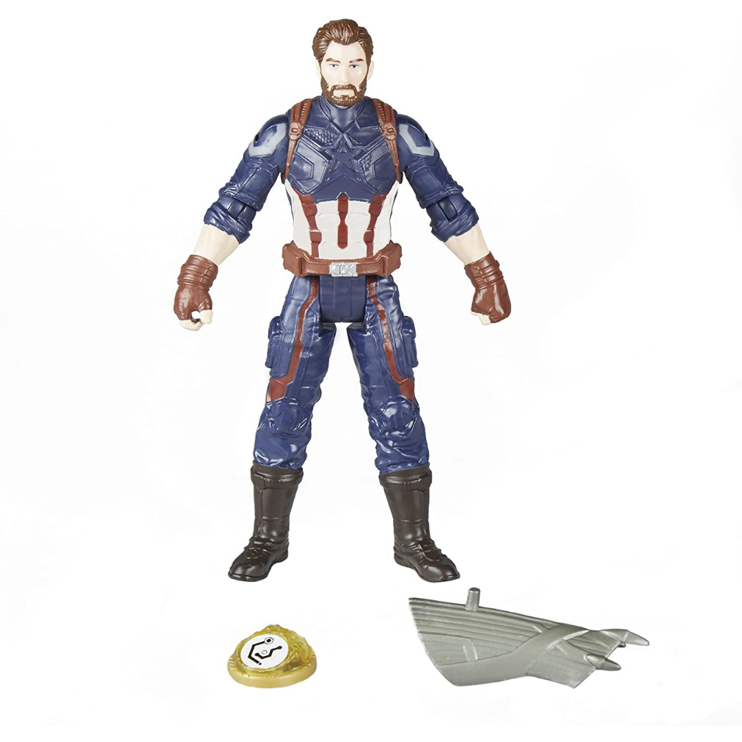 Figura Articulada Capitán América (Avengers Infinity War) con accesorios  -Con gema del infinito compatible con sistema "Hero Vision"  Marca Hasbro  Serie Hero Vision 